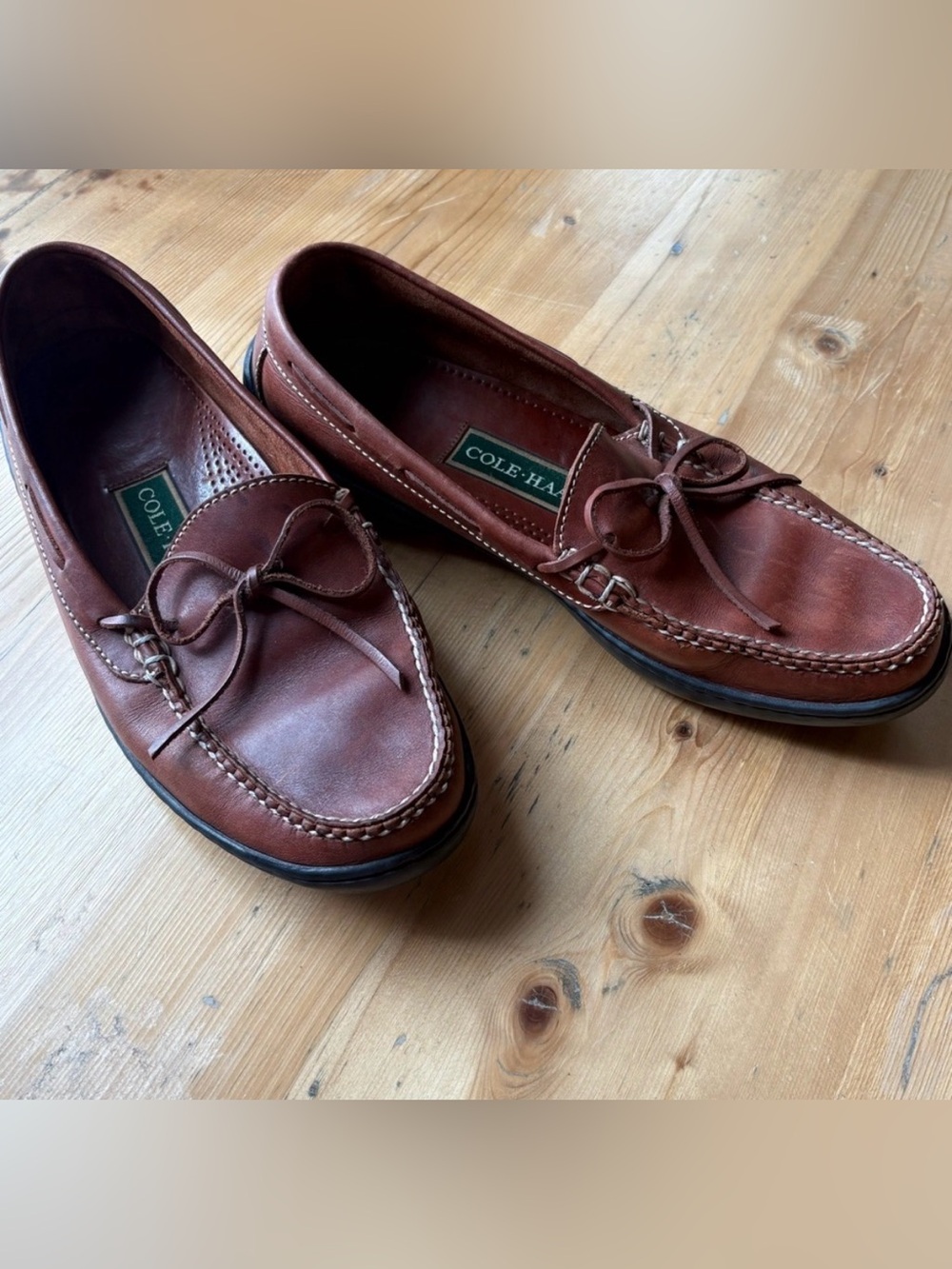 Cole Haan Men's Brown Leather Slip-On Loafers Size 9 Great Used Condition